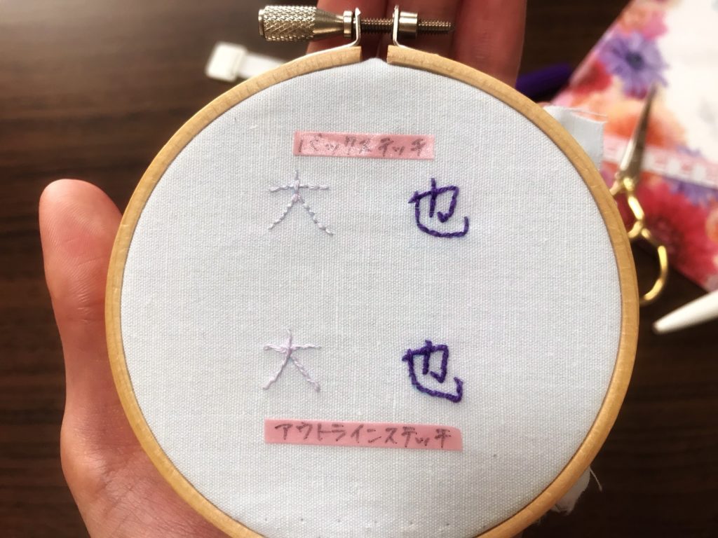 刺繍のやり方 文字 漢字 に挑戦してみよう Kumagoroの刺繍教室